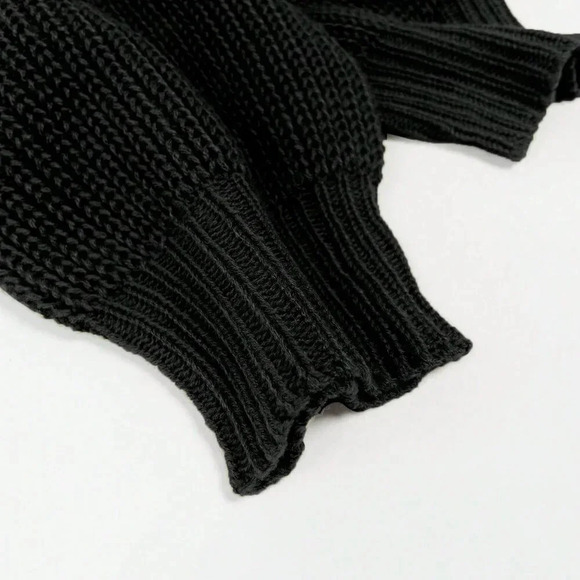 Black Casual Women's Drop Shoulder Open Front Cardigan - Picture 3 of 8